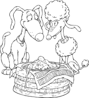 A coloring page of the rugrats